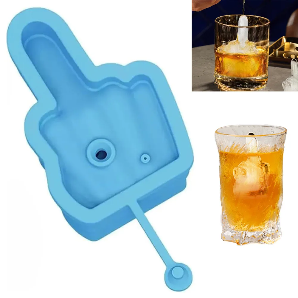 Funny Finger Ice Cube Mold Easy-Release Silicone Fun Shapes Leak Reusable Dishwasher Safe BPA Free Idea for Whiskey Cocktail Tea