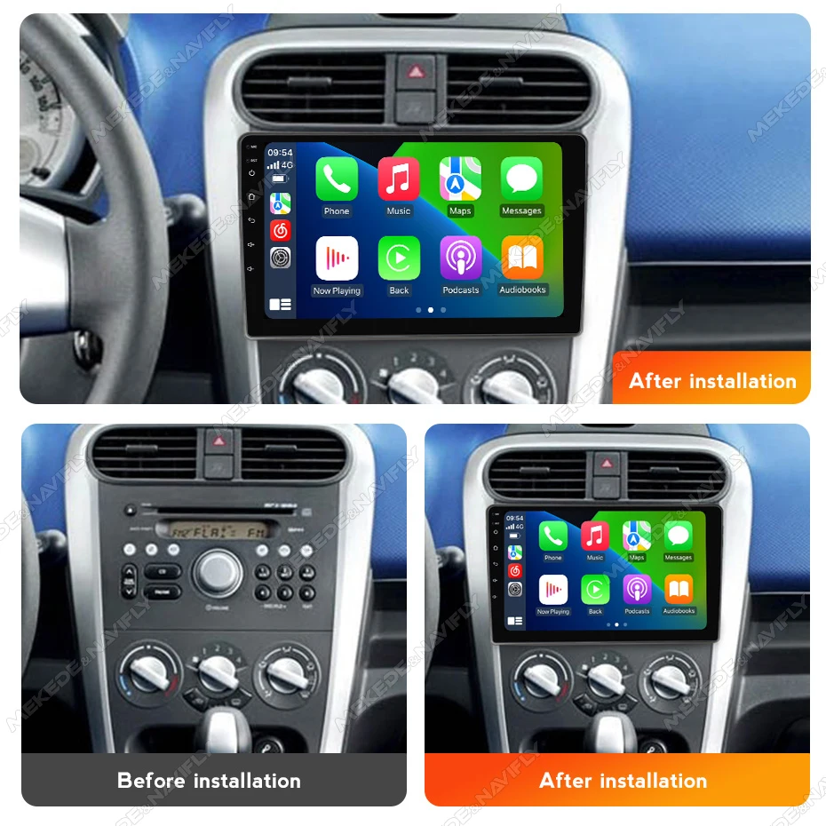 MEKEDE&NAVIFLY For SUZUKI Splash Ritz OPEL Agila 2008-2014 9inch Car Radio Multimedia Player Carplay Auto GPS Stereo Head Unit