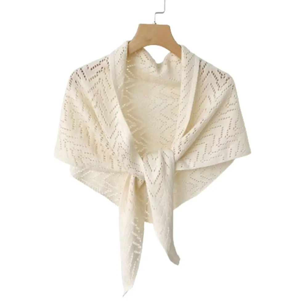 

Треугольная полосатая накидка с вырезом, териленовая деформация, вязаная полосатая вязаная шаль, плащ в корейском стиле, солнцезащитная накидка, летняя