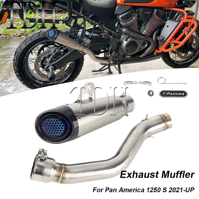 Motorcycle Exhaust Pipe Turbo System Muffler Exhaust Pipe Muffler Tip Link Tube For Harley Pan America 1250S RA 1250 S 2021-2024