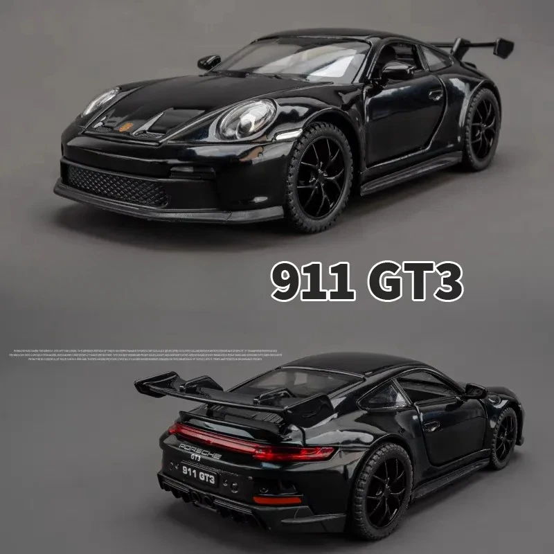 Diecast Alloy 1:32 Scale 911 GT3 Supercar Model Simualtion Metal Toy Car Sound And Light Boy Kids Toy Collectible Gift Voiture