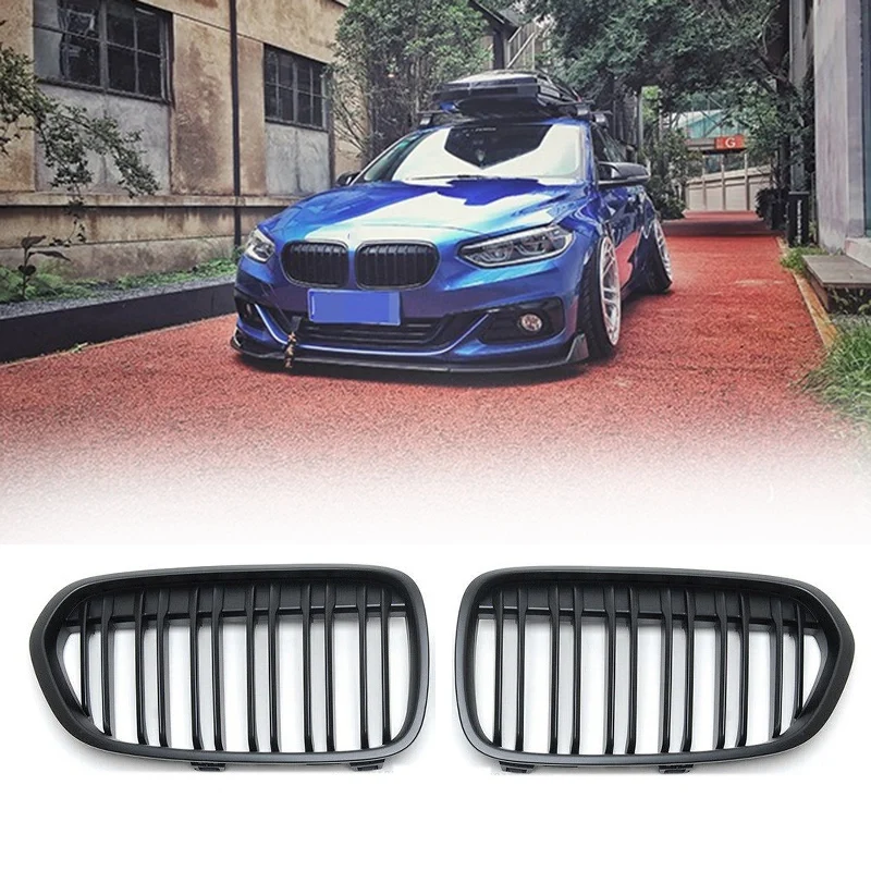 

Car Dual Slat Matte Black Front Kidney Grilles Set For-BMW F52 1-Series 2018-2021