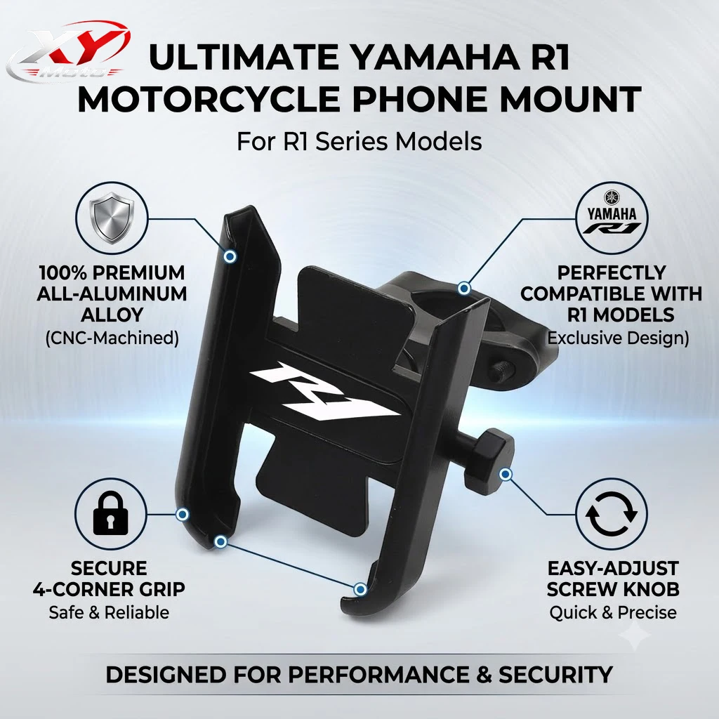 Motorcycle Handlebar Mobile Phone Holder GPS Stand Bracket With LOGO For Yamaha R1 YZFR1 YZF-R1 2015 2016 2018 2019 2020 2021