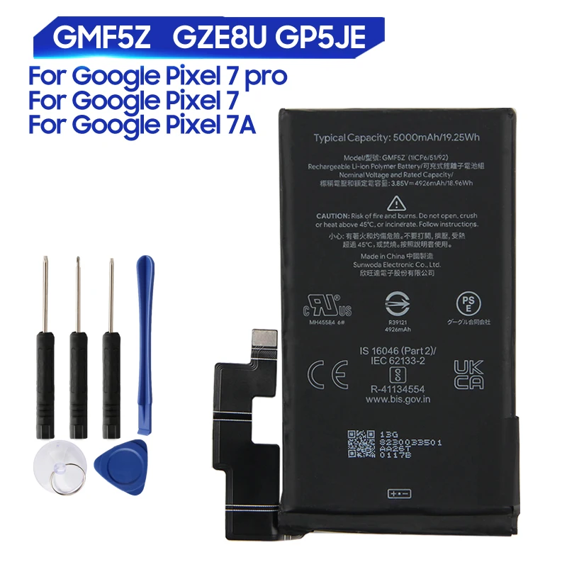 

Made In 2024 Replacement Battery GZE8U For Google Pixel 7 GP5JE For Google Pixel 7A GMF5Z For Google Pixel 7 pro Phone Battery
