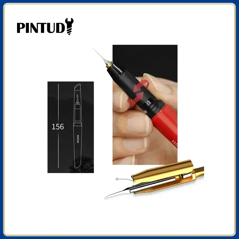 DSPIAE PT-TH Push Knife Handle YPB-0.1mm~1.5mm Drill Bits Model Engraving Tool for Assembly Model Building Tools DIY Accessories