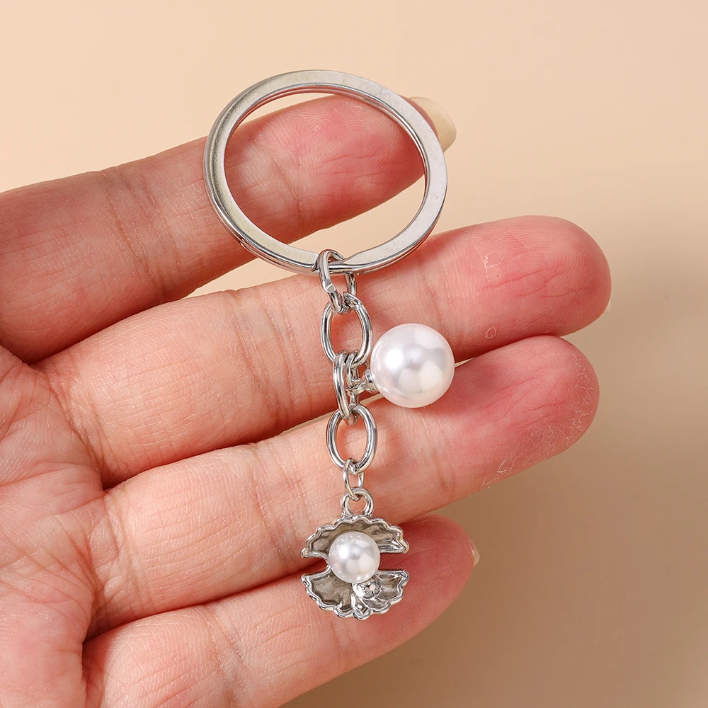Aihua Niedlicher Strand-Muschel-Schlüsselanhänger für Frauen und Mädchen Schlüsselring-Anhänger für Handtaschen-Deko DIY Handgemachter Schmuck Schlüsselkette Geschenke – Detail 5