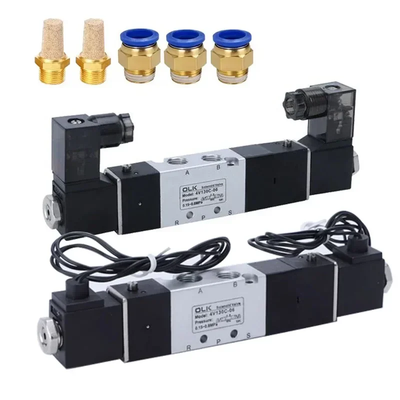 4V130C-06 4V130E-06 4V130P-06  High Quality 3 Position 5 Port  Air Solenoid Valves Pneumatic Control Valves