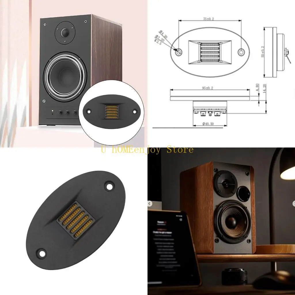 

B0KF 4inch Pneumatic High Tweeter Speaker 4Ohm Aluminum Cover Ribbon Tweeter