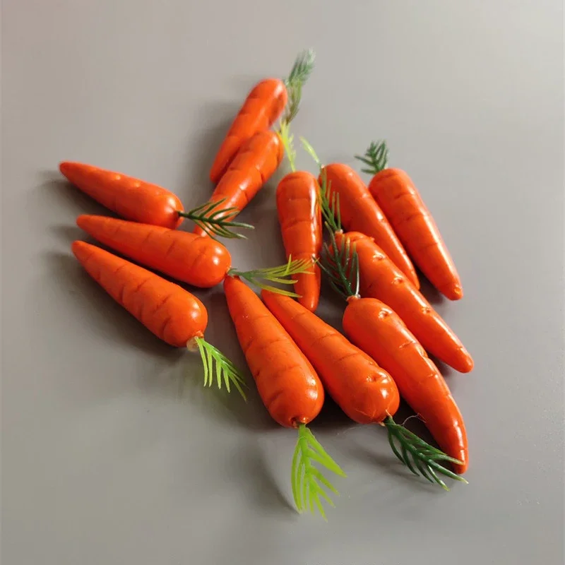 10Pcs Artificial Carrot Fake Foam Vegetables Mini Carrot Easter Decoration Party Doll House Accessories Food Photography Props