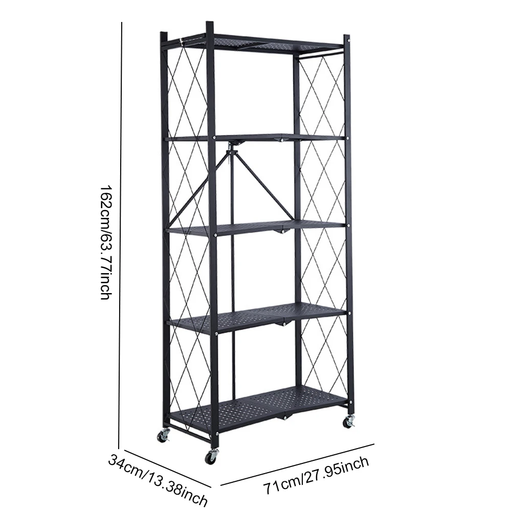 Těžký celní poplatek skládací shelving multi vrstva polici kuchyň floor-standing centimetrové vlny a kratší úložný držák s balvan vozík punch-free