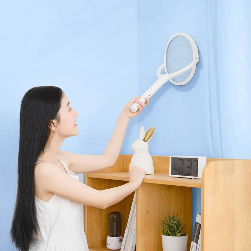 

Rechargeable Mosquito Swatter Trap Retractable Multi Angle Adjustment Fly Bug Zapper Electric Shock Portable
