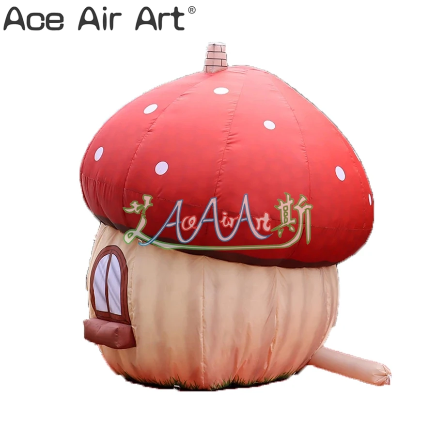 Beautiful Inflatable Mushroom House Inflatable with Air Blower for Stage Decoration