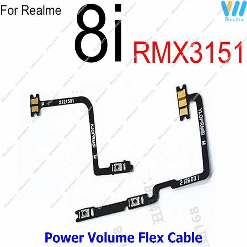 ON OFF Power Volume Button For Realme 7 8 8S 4G 5G 8Pro 8i Power Volume Side Key Mini Button Ribbon Flex Cable Spare Repair Part