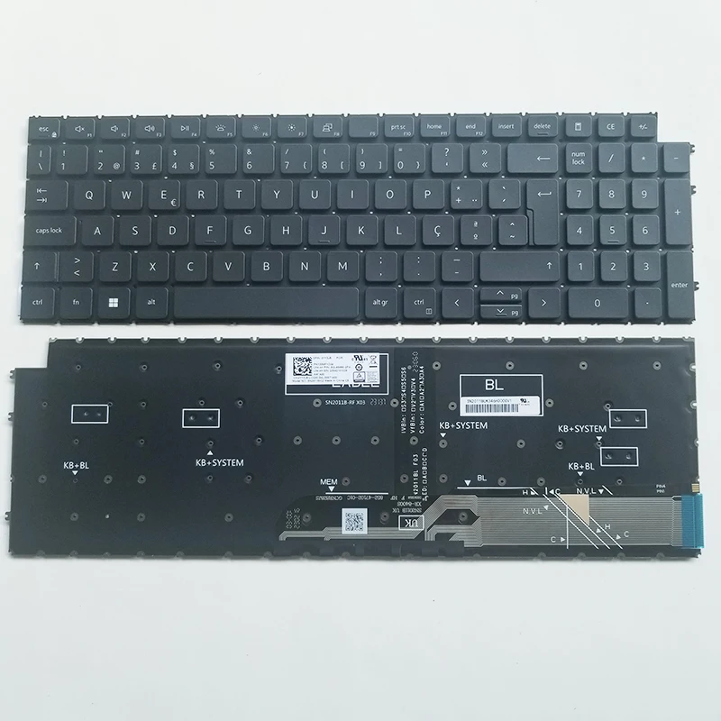 New PO Portugal Keyboard For Dell Latitude 3520 Vostro 15 3510 3515 3520 P112F 3525 5510 5515 7510 5620 5625 With Backlit Black