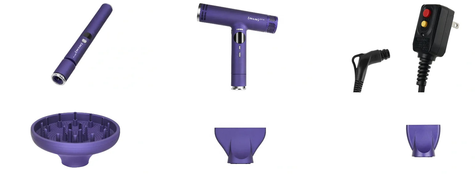 High-grade Ionic Salon Hair Dryer, Styling Tools Set, Purple Straighteners, Curlers, BLDC Motor, 1500W, Electric, Hotel Use - view 5