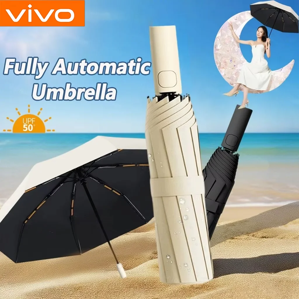 

VIVO 24-костный складной зонт, полностью автоматический двойной костный зонт SPF 50+, защита от ультрафиолета, защита от дождя, сильный зонт сопротивления ветру