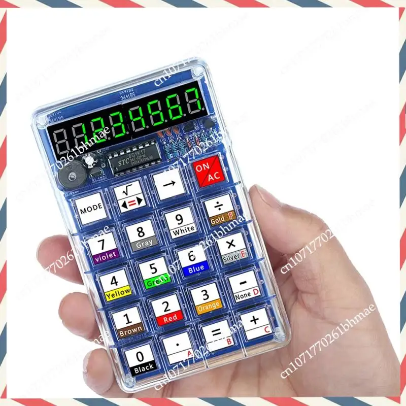 -A21Z Impara la saldatura con kit di calcolatrice a tubo digitale LED fai-da-te, controllato da 51 microcontrollori per la conversione di resistenza Proj