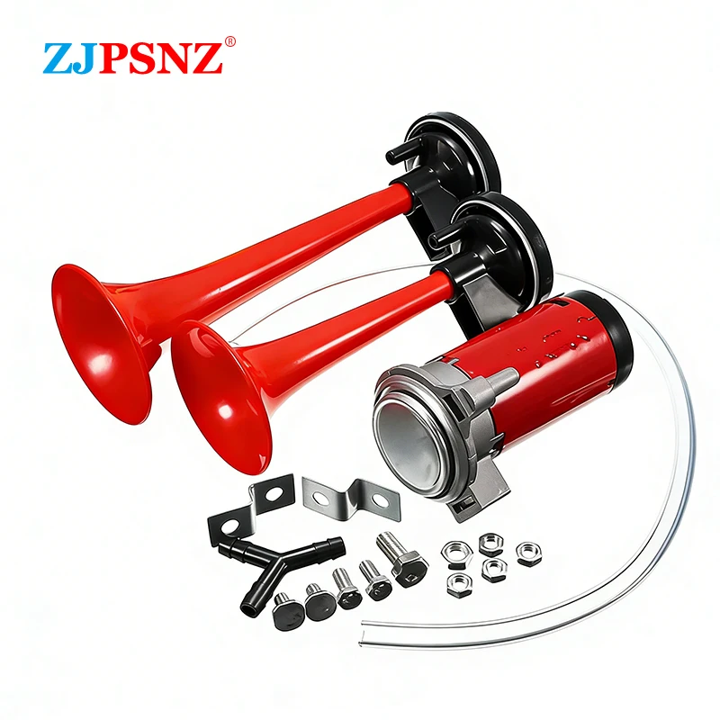 

12/24V Super Louder Dual Tone Air Horn Set Trumpet With Compressor Speaker For Motorcycle Car Boat Truck Powerful Durable 135db