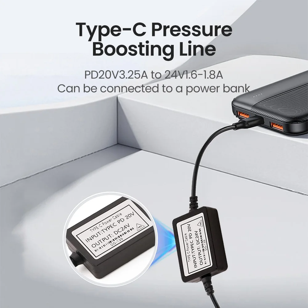 PD 20V~24V 타입 C 전원 부스트 케이블 USB C to DC 20V 24V WiFi 보조 배터리 케이블 승압 케이블 (와이파이 공유기, 노트북, 프린터용)
