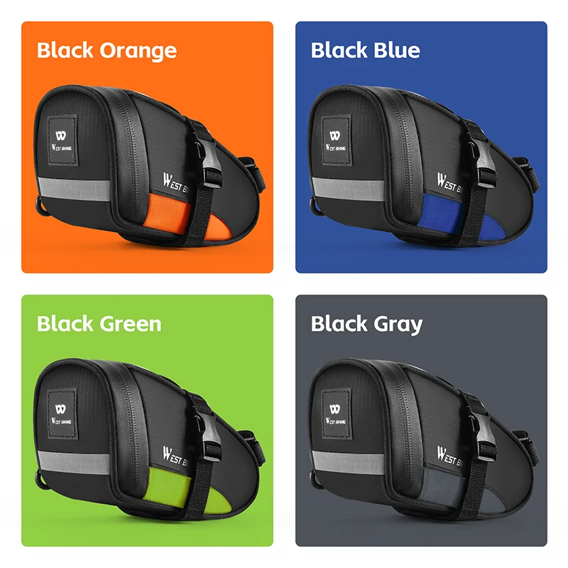 West Biking Reflective Saddle Bag 17x10x9CM