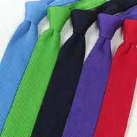 Knitted Ties For Men Slim Fashion Neckties Plain Black Red Knit Tie Men Women Wedding Daily Casual Neck Knitted Cravatas HUISHI 6