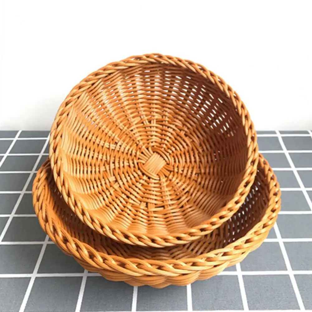 Large Rattan Wave Wicker Storage Baskets Sundries Organizer Storage Box Fruit Basket Food Serving Basket корзины для хранения