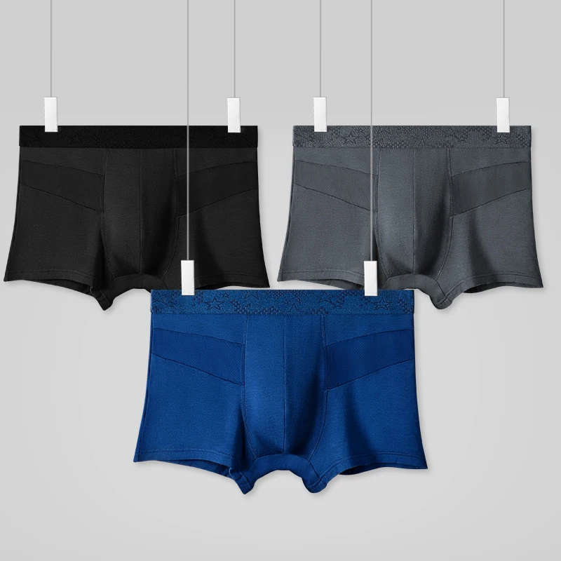 

Modal men's underwear. Ice - silk boxer shorts. Sporty boxers. Thin - style for summer, comfortable and breathable with mesh.