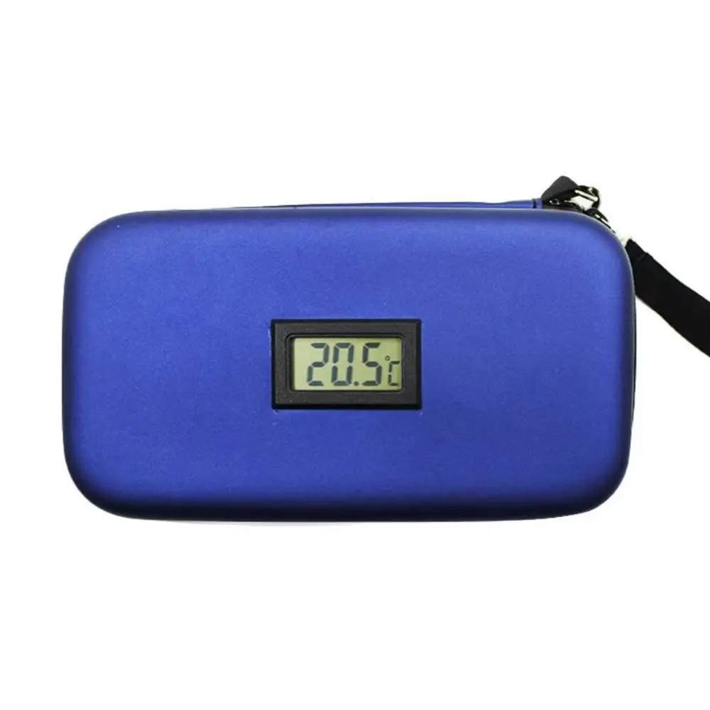 PU Insulin Cooling Bag Waterproof Thermal Insulated Pocket Pill Protector with Thermometer Display Glaciated Cold Storage Bag