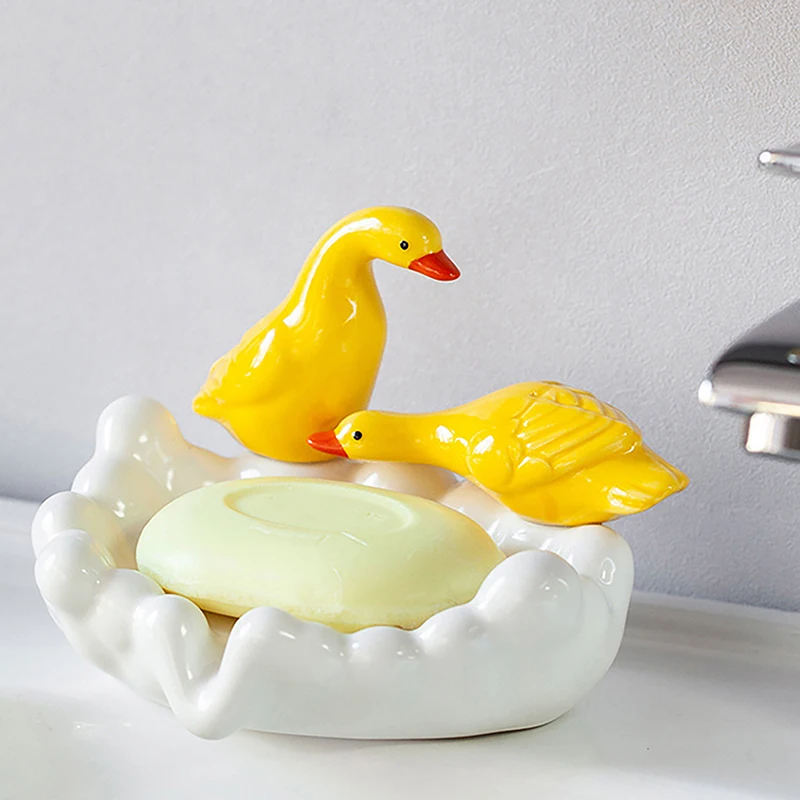 Portable Duck Soap Box Cartoon Soap Dish Drainable Soap Holder Soap Container Soap Dish For Tray Bathroom Accessories