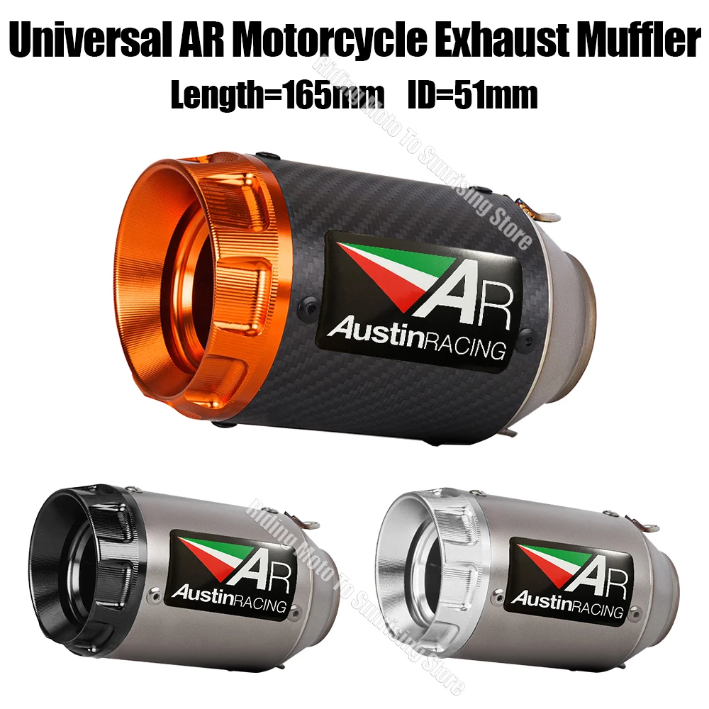 51mm Universal AR Motorcycle Exhaust Muffler Escape For Kawasaki Honda Suzuki Yamaha KTM Bmw Etc Exhaust Modified Accessories