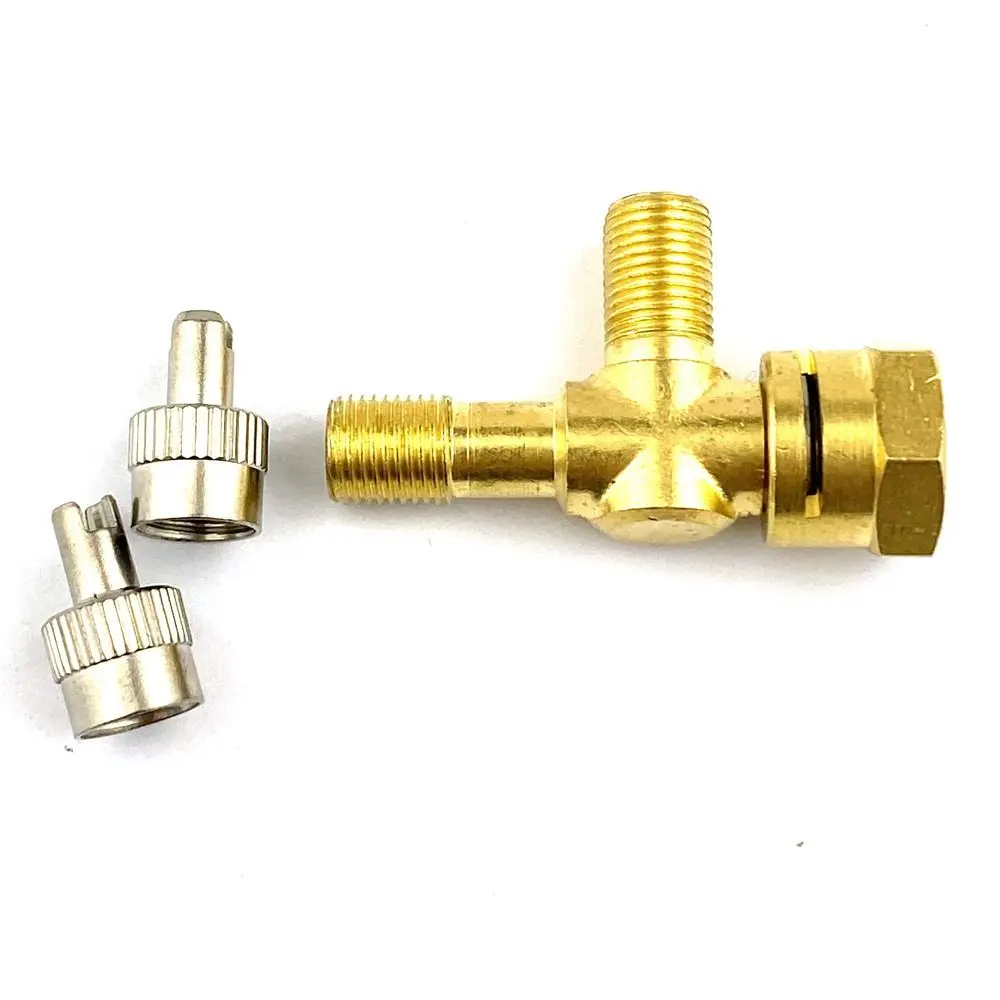 High Quality 3-Way TPMS Valve Copper Tire Accessories Tee Adapter‘ Tire Pressure Gauge Connector