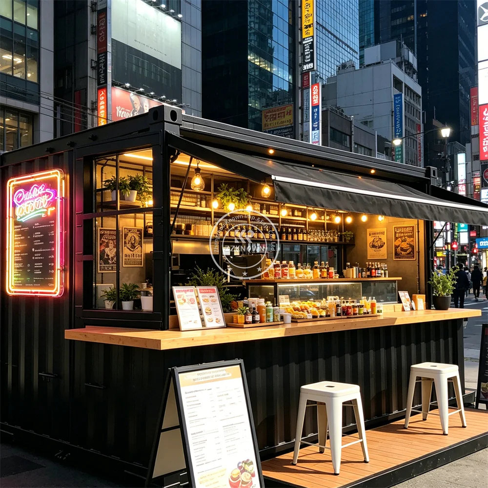 

Mobile Food Kiosk Fast Food Restaurant Luxury Burger Pizza Kiosk Outdoor Catering Container Bar For Sale