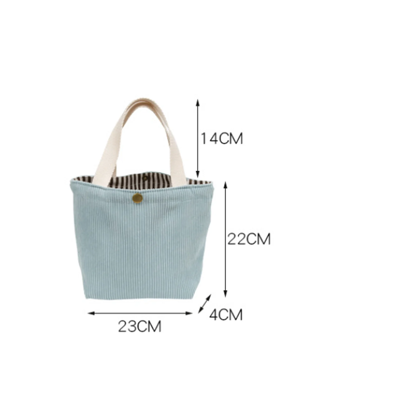 Small Corduroy Lunch Bag For Women 2024 Eco Canvas Portable Tote Bags Mini Female Students Bento Picnic Food Bag Travel Handbags