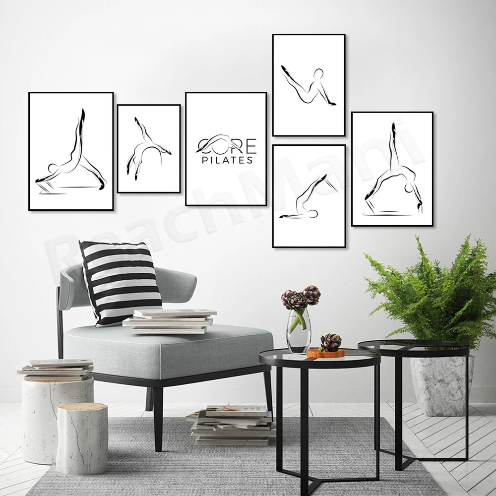 Pilates Posters, Pilates Art Prints, Pilates Studio Renovation, Pilates Poses Nordic Posters and Picture Prints Living Room Deco