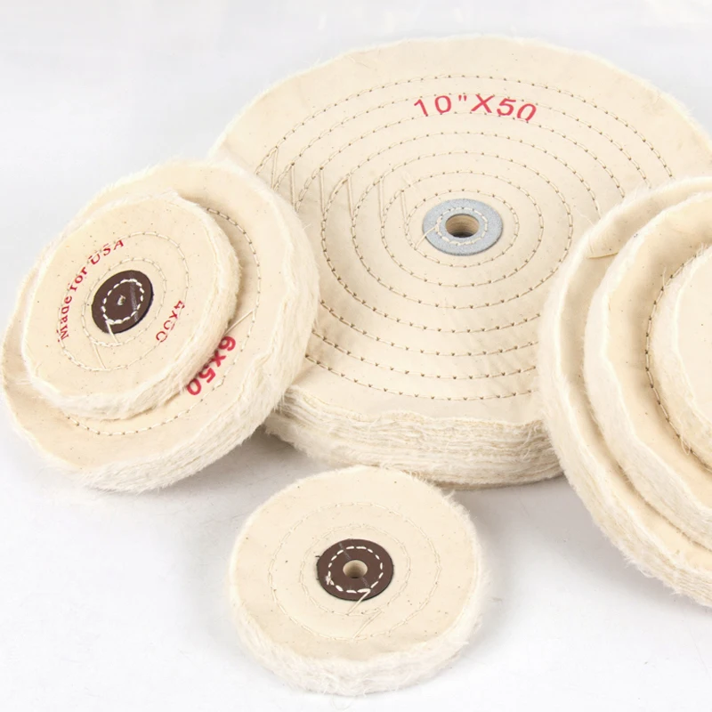 3-10 inch Cotton Lint Cloth Buffing Wheel Grinder For Gold Silver Jewelry Mirror Polishing Wheel Flannelette Tools