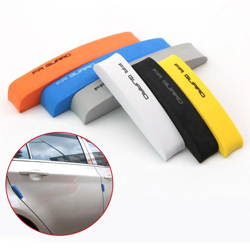4Pcs Rubber Car Door Edge Guard Strip Anti-Scratch Bumper Protector Sticker Auto Anti-Collision Protect Exterior Decor Accessory