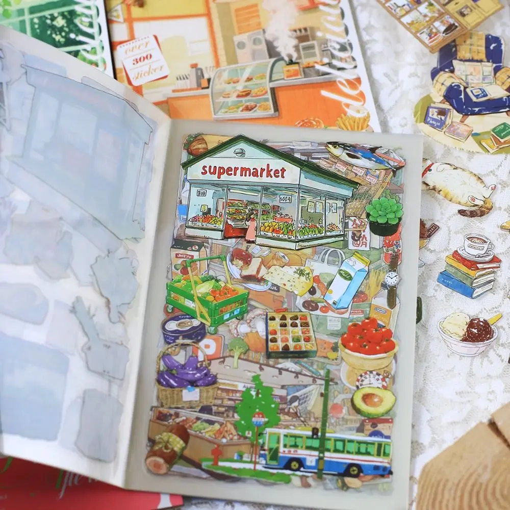 

Creative 20 Sheets Sticker Book Delicious Time Series DIY Diary Sticker Waterproof Gift Scrapbook Sticker Stationery Supplies