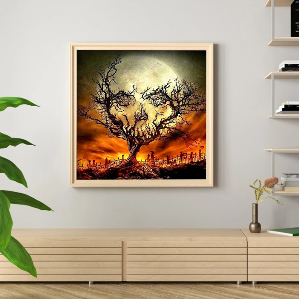 Full Embroidery Halloween Skull Cross Stitch Kits 11CT Stamped DIY Canvas Craft