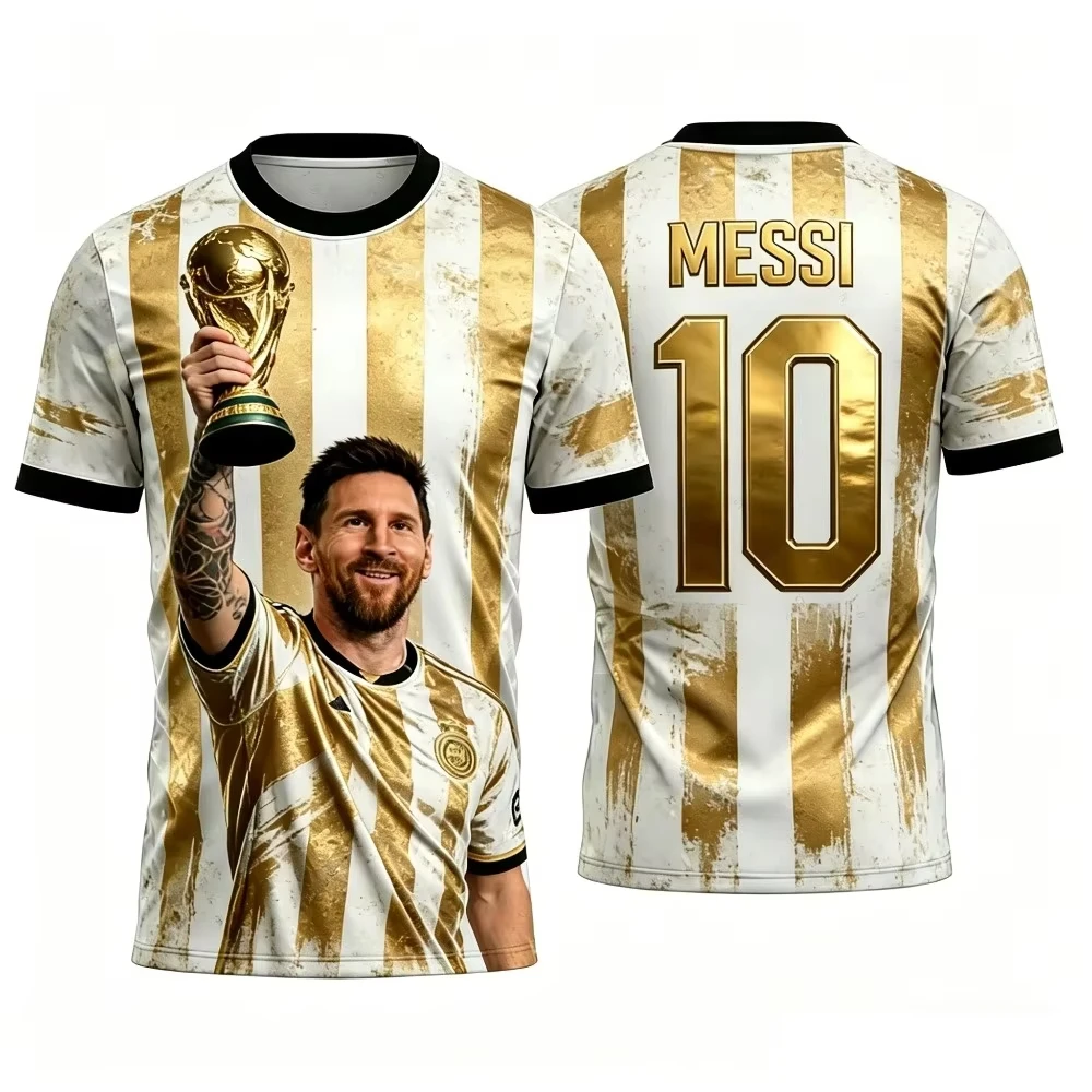 Messi No.10 Football Jersey Quick‑Dry Tops Breathable Training Uniform Soccer Shirt Adult Outdoor Match Fan Sportswear Tee