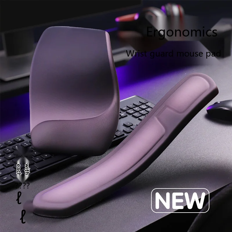 Color Block Silicone Wrist Rest Mouse Pad Ergonomic Desk Mat for Office Gaming 5 Two-Tone Color Sets