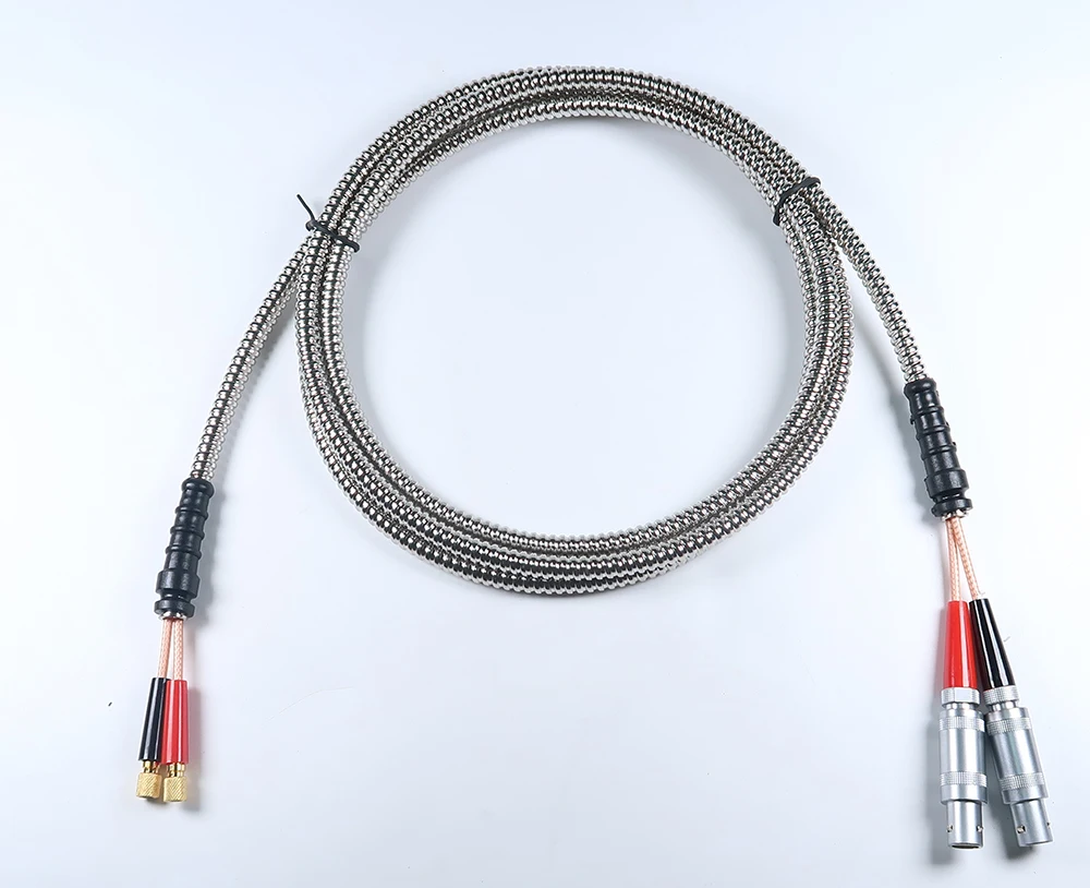 Armored  stainless steel ultrasonic dual cable TMTeck-made ultrasonic Cable compatible with dual  LEMO01 to microdot