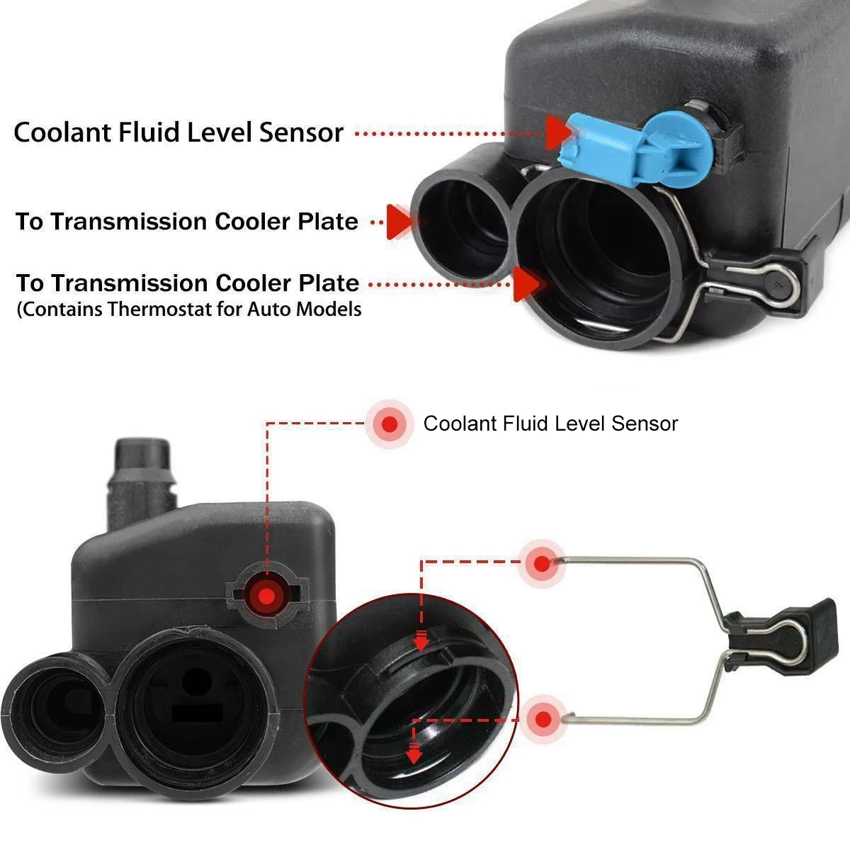 Radiator Coolant Overflow Expansion Tank Bottle Reservoir with Sensor and Cap For-BMW 17137787039 17117573781