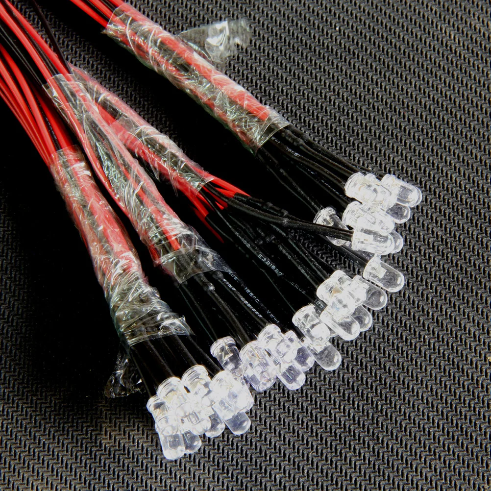 

50pcs 12V 5Mm Pre Wired Led Beads Light Emitting Tube Car Boat Industrial Decor Diy 20Cm Light Diode Red Yellow Blue Green White