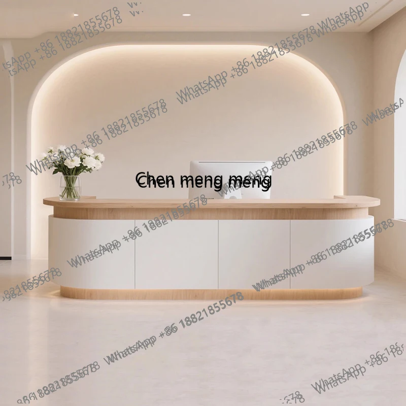 

Промышленные деревянные стойки ресепшн Ze5556: Изогнутые, современные, элегантные, с простыми ящиками, Mostrador