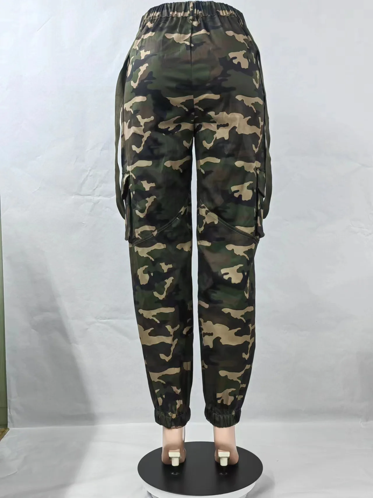 New street fashion women's pants camouflage versatile ankle strap overalls work pants