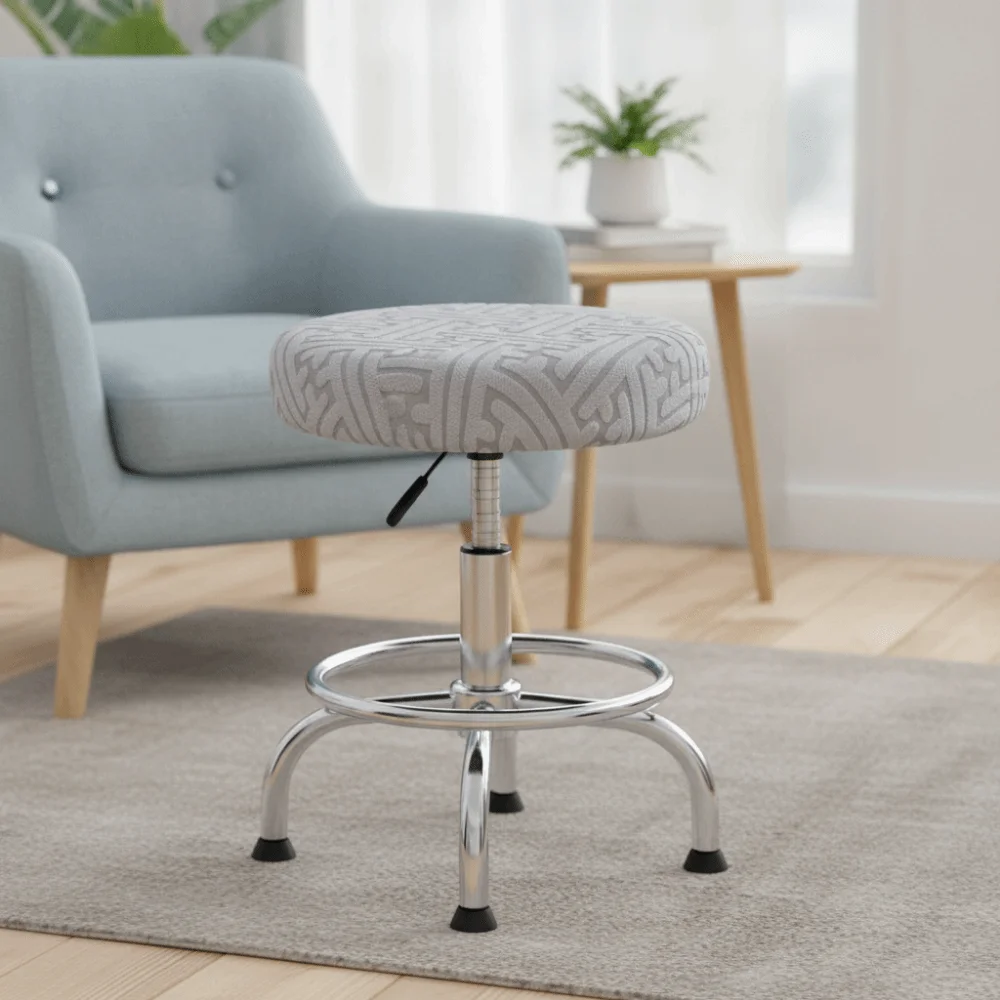 Universal Stretchable Bar Round Stool Cover Breathable Soft Seat Protector Skin-Friendly Dust-proof Swivel Chair Cover Home Use