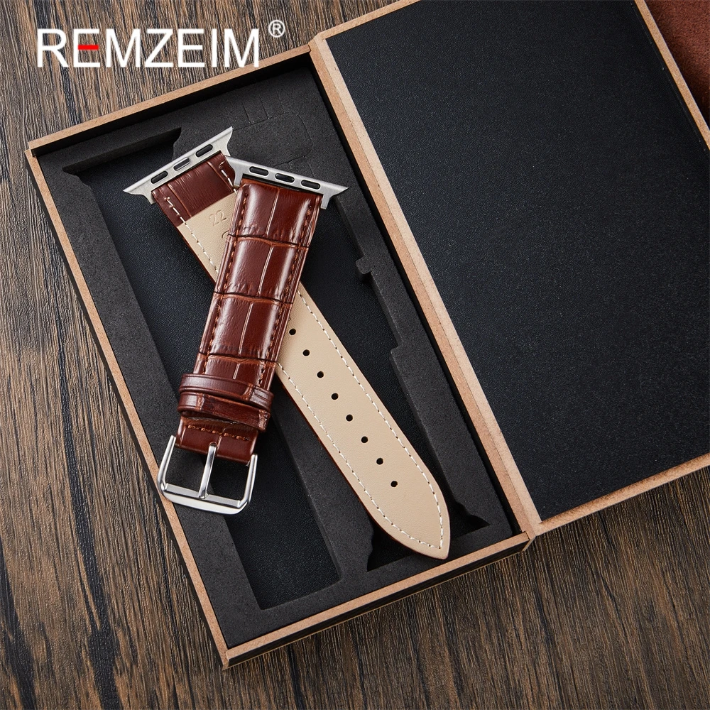 Cinturino in pelle vintage per Apple Watch 38/40/41/42/44/45/46/49mm Cinturini in bambù per Iwatch 10 9 8 7 6 5 4 3 2 1 Se Ultra 2