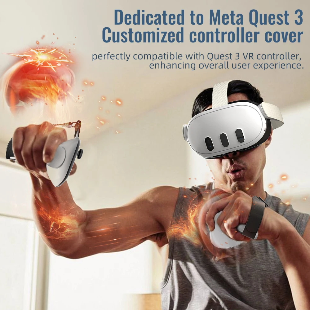Coperchio della batteria Cinghia di ricambio per Quest 3 Maniglie controller antiscivolo regolabili Cinghie per accessori Oculus Quest 3 VR