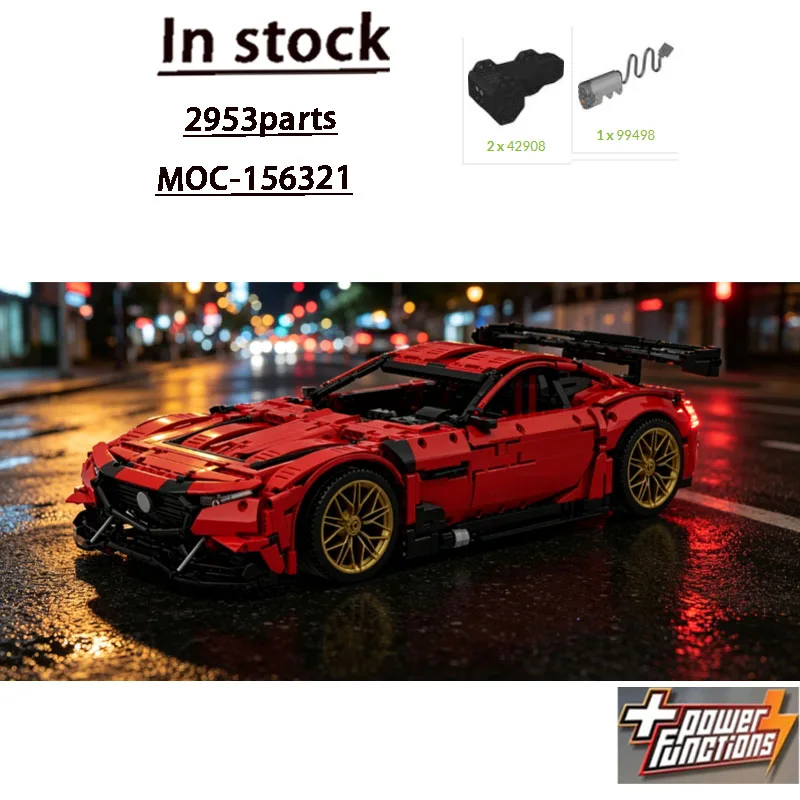 Red City 1:8 Sports MOC-156321 Iconic Super Sports Car Building Block Model 2953 Parts Holiday New Year Educational Toy Gift