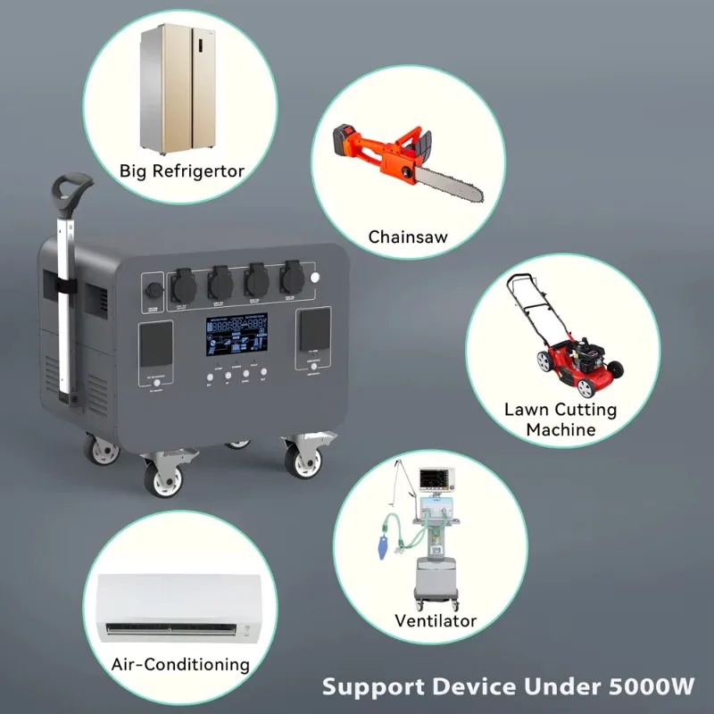 Оптовая цена 5 кВтч 10 кВт колеса портативная электростанция аккумулятор ESS солнечная энергия домашняя система хранения энергии